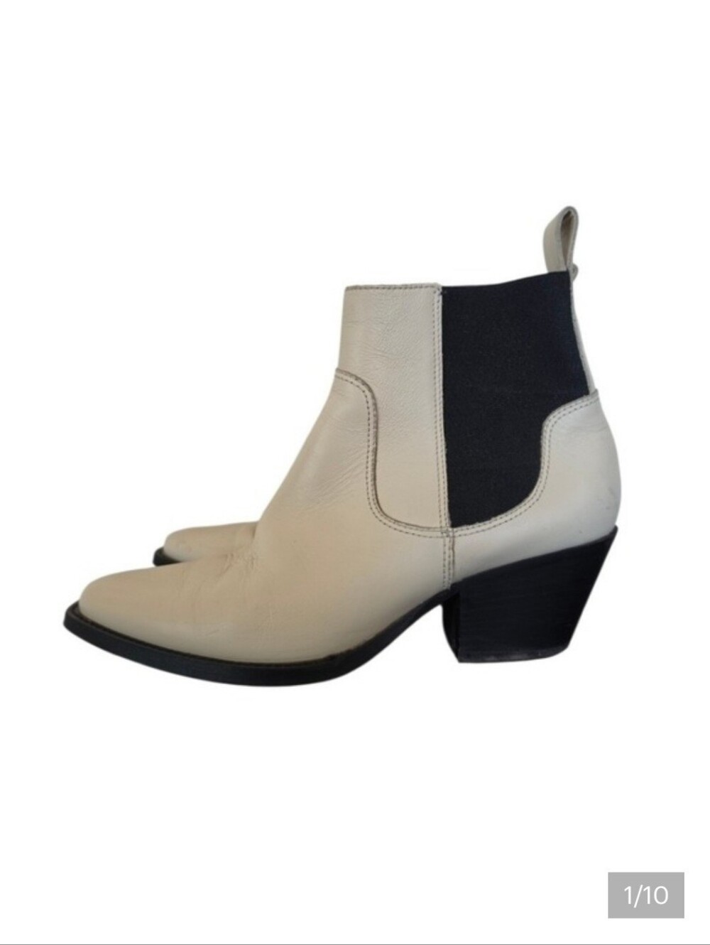 Everlane Bone Cream Italy Leather Western Festival Boho‎ Cottage Boots sz 7